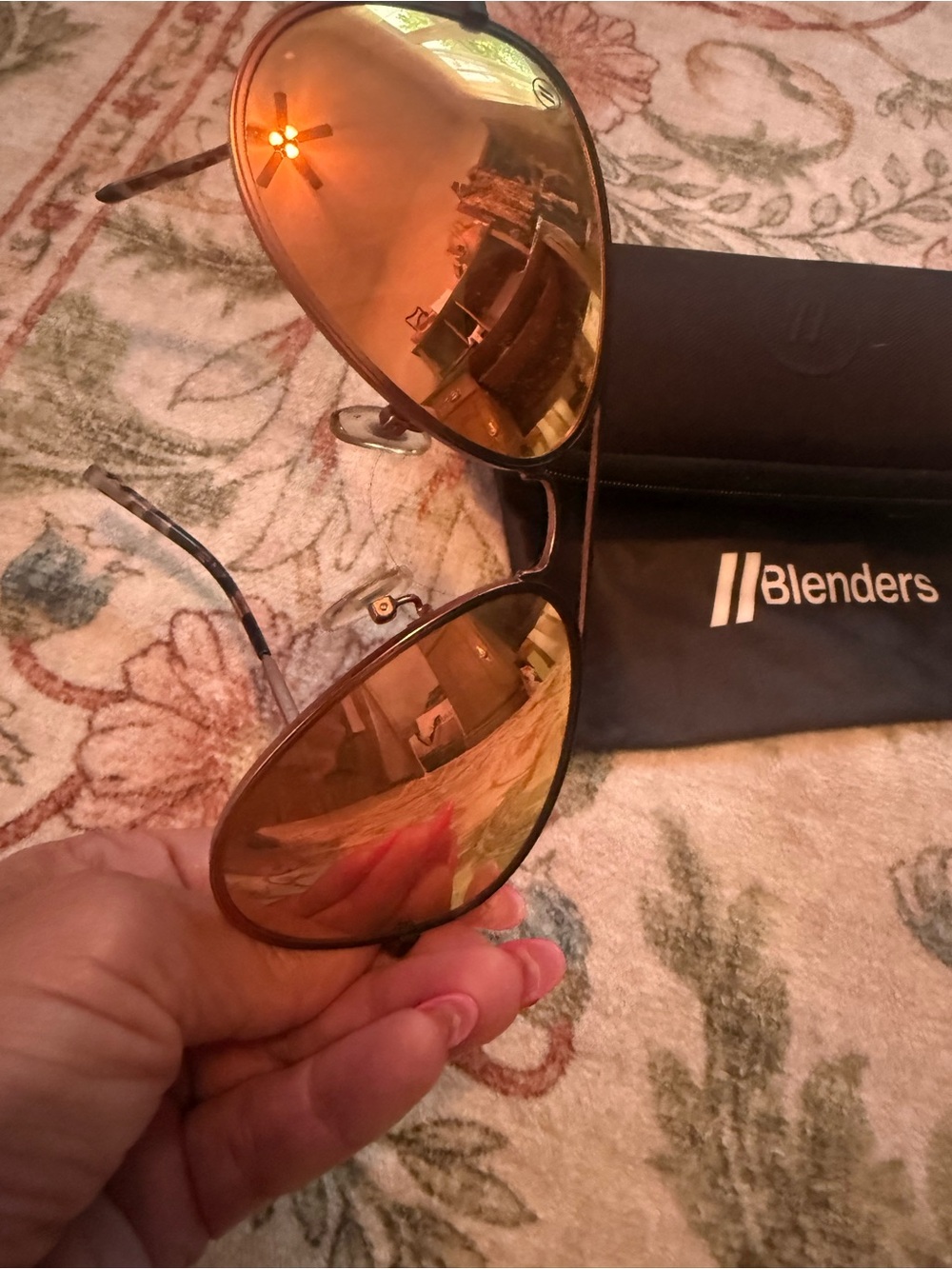 Womens Aviator Sunglasses - Orange Lenses - Picture 6 of 7
